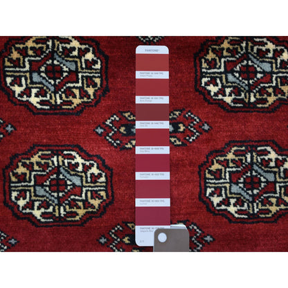 Tribal & Geometric Wool Hand Knotted Rug Red Red 3.1X5.0 -O069219