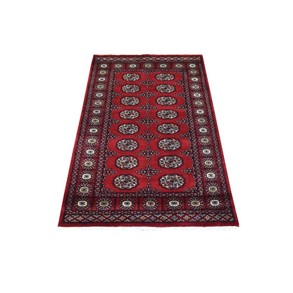 Tribal & Geometric Wool Hand Knotted Rug Red Red 3.0X4.10 -O069224