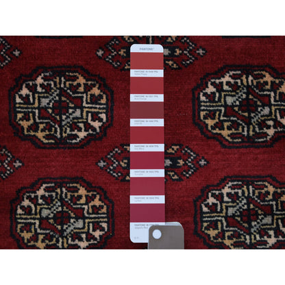Tribal & Geometric Wool Hand Knotted Rug Red Red 3.0X4.10 -O069224