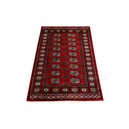 Tribal & Geometric Wool Hand Knotted Rug Red Red 3.0X4.9 -O069225
