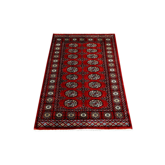Tribal & Geometric Wool Hand Knotted Rug Red Red 3.0X4.9 -O069225