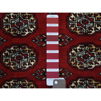 Tribal & Geometric Wool Hand Knotted Rug Red Red 3.0X4.9 -O069225