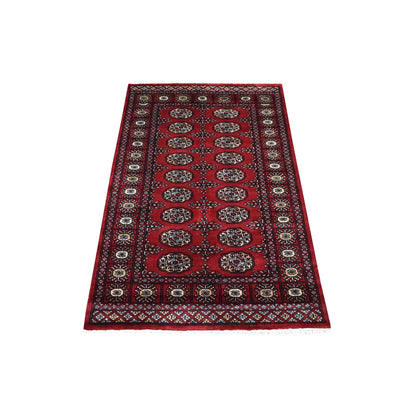 Tribal & Geometric Wool Hand Knotted Rug Red Red 3.0X4.10 -O069227