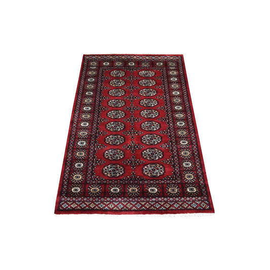 Tribal & Geometric Wool Hand Knotted Rug Red Red 3.0X4.10 -O069227