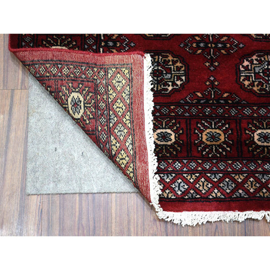 Tribal & Geometric Wool Hand Knotted Rug Red Red 3.0X4.10 -O069227