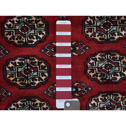 Tribal & Geometric Wool Hand Knotted Rug Red Red 3.0X4.10 -O069227