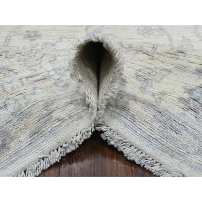 Oushak And Peshawar Wool Hand Knotted Rug Ivory Ivory 8.1X9.7 -O069259