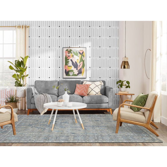 Oushak And Peshawar Wool Hand Knotted Rug Grey Gray 6.0X9.2 -O069266