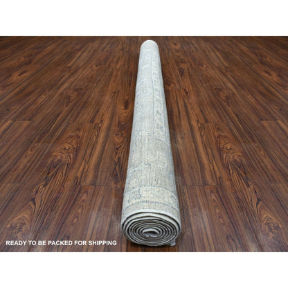 Oushak And Peshawar Wool Hand Knotted Rug Grey Gray 6.0X9.2 -O069266