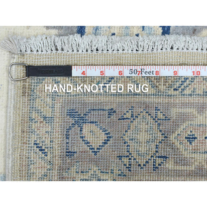 Kazak Wool Hand Knotted Rug Ivory Gray 3.9X5.9 -O069302
