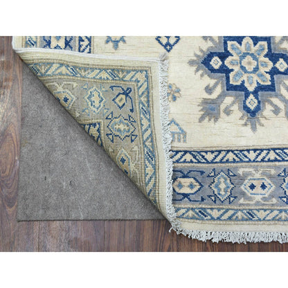 Kazak Wool Hand Knotted Rug Ivory Gray 3.10X6.0 -O069304
