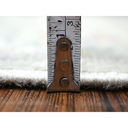 Oushak And Peshawar Wool Hand Knotted Rug Grey Gray 3.0X15.10 -O069379