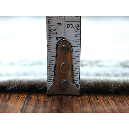 Oushak And Peshawar Wool Hand Knotted Rug Grey Ivory 3.0X7.10 -O069394