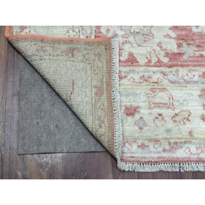 Oushak And Peshawar Wool Hand Knotted Rug Pink Ivory 6.2X9.0 -O069412