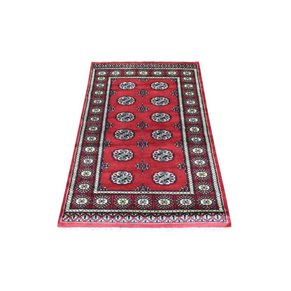 Tribal & Geometric Wool Hand Knotted Rug Red Red 3.0X5.1 -O069433