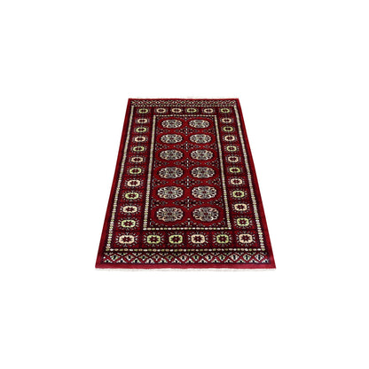 Tribal & Geometric Wool Hand Knotted Rug Red Red 2.6X4.10 -O069436