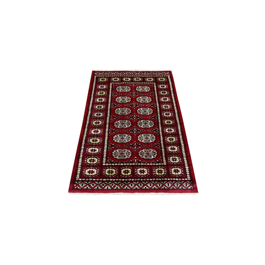 Tribal & Geometric Wool Hand Knotted Rug Red Red 2.6X4.10 -O069436