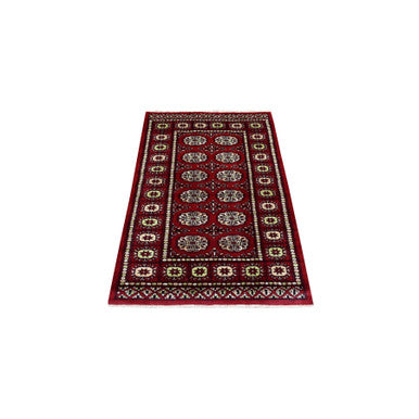 Tribal & Geometric Wool Hand Knotted Rug Red Red 2.6X4.10 -O069436