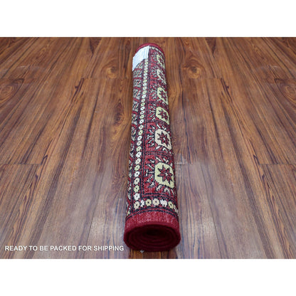 Tribal & Geometric Wool Hand Knotted Rug Red Red 2.6X3.10 -O069441