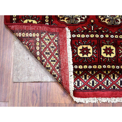 Tribal & Geometric Wool Hand Knotted Rug Red Red 2.6X4.0 -O069442