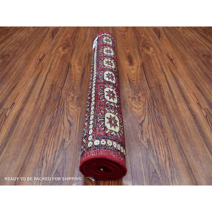 Tribal & Geometric Wool Hand Knotted Rug Red Red 2.6X4.2 -O069443