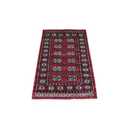 Tribal & Geometric Wool Hand Knotted Rug Red Red 2.6X4.3 -O069447