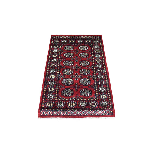 Tribal & Geometric Wool Hand Knotted Rug Red Red 2.6X4.3 -O069447