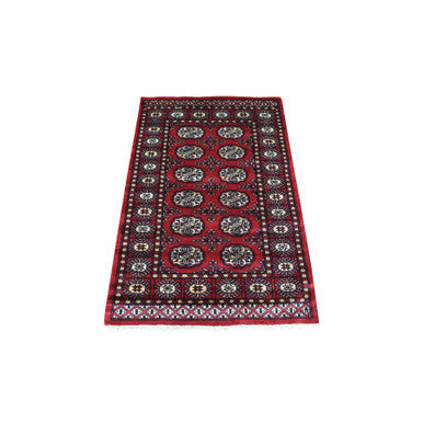 Tribal & Geometric Wool Hand Knotted Rug Red Red 2.6X4.3 -O069447