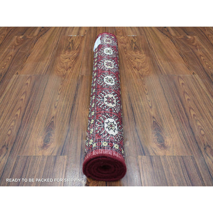 Tribal & Geometric Wool Hand Knotted Rug Red Red 2.6X4.3 -O069447