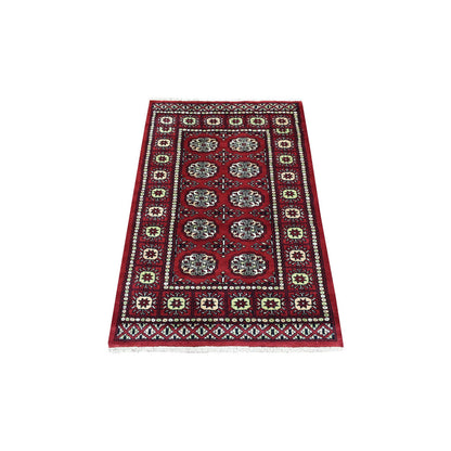 Tribal & Geometric Wool Hand Knotted Rug Red Red 2.6X4.4 -O069448