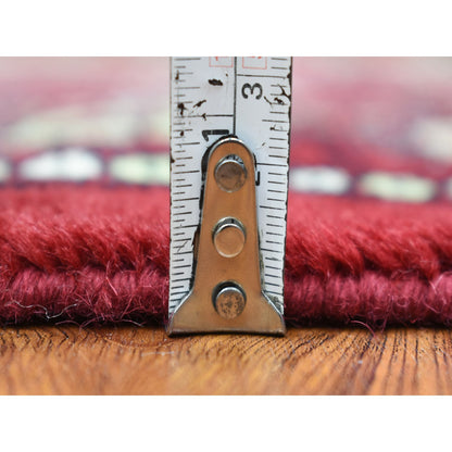 Tribal & Geometric Wool Hand Knotted Rug Red Red 2.6X4.4 -O069448