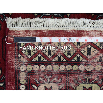 Tribal & Geometric Wool Hand Knotted Rug Red Red 2.6X4.4 -O069448