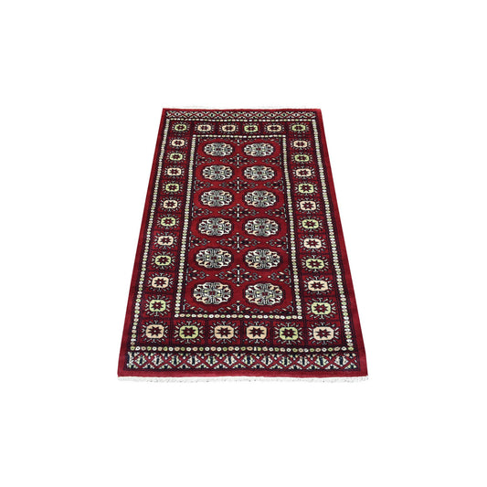 Tribal & Geometric Wool Hand Knotted Rug Red Red 2.6X4.10 -O069449