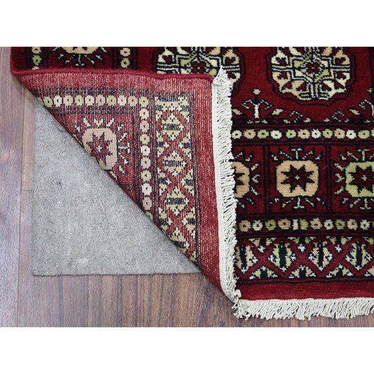 Tribal & Geometric Wool Hand Knotted Rug Red Red 2.6X4.10 -O069449