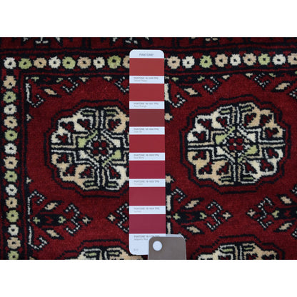 Tribal & Geometric Wool Hand Knotted Rug Red Red 2.6X4.10 -O069449