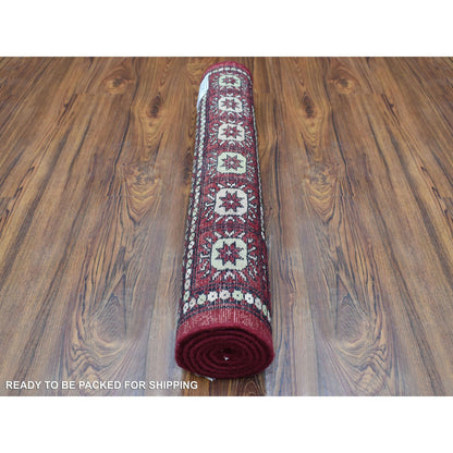 Tribal & Geometric Wool Hand Knotted Rug Red Red 2.6X4.10 -O069449