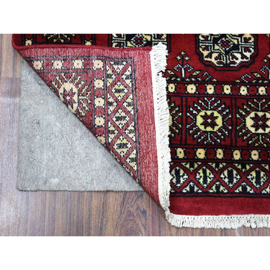 Tribal & Geometric Wool Hand Knotted Rug Red Red 2.4X9.8 -O069452