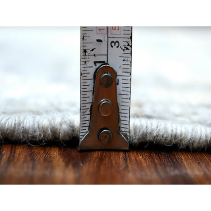 Tribal & Geometric Wool Hand Knotted Rug Grey Gray 4.1X9.9 -O069503