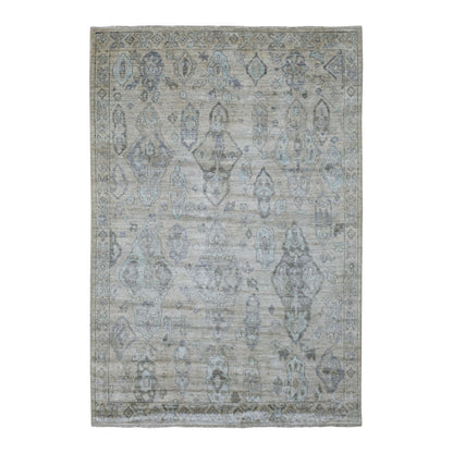 Oushak And Peshawar Wool Hand Knotted Rug Beige Beige 6.3X9.0 -O069528