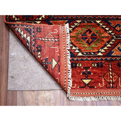 Tribal & Geometric Wool Hand Knotted Rug Red Red 10.0X13.9 -O069531
