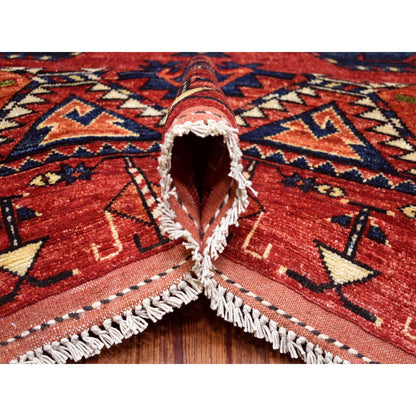 Tribal & Geometric Wool Hand Knotted Rug Red Red 10.0X13.9 -O069531