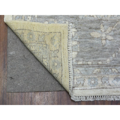 Oushak And Peshawar Wool Hand Knotted Rug Ivory Gray 8.0X9.10 -O069634