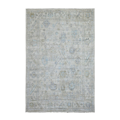 Oushak And Peshawar Wool Hand Knotted Rug Beige Beige 6.0X9.1 -O069684