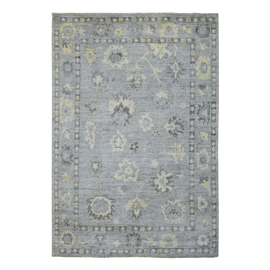 Oushak And Peshawar Wool Hand Knotted Rug Grey Gray 6.1X8.10 -O069686