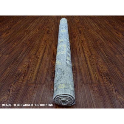 Oushak And Peshawar Wool Hand Knotted Rug Grey Gray 6.1X8.10 -O069686