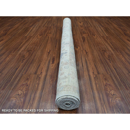 Oushak And Peshawar Wool Hand Knotted Rug Green 5.10x8.9 -O069698