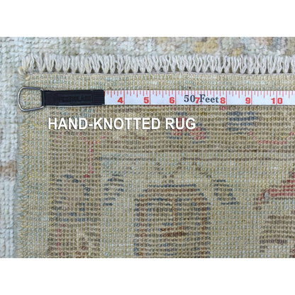 Oushak And Peshawar Wool Hand Knotted Rug Green 5.10x8.9 -O069698