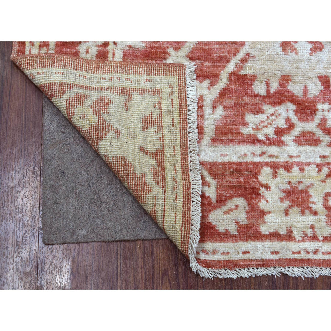 Oushak And Peshawar Wool Hand Knotted Rug Red Rich Red 4.0X6.1 -O069725