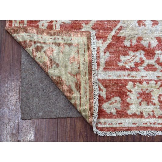 Oushak And Peshawar Wool Hand Knotted Rug Red Rich Red 4.0X6.1 -O069725