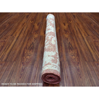 Oushak And Peshawar Wool Hand Knotted Rug Red Rich Red 4.0X6.1 -O069725